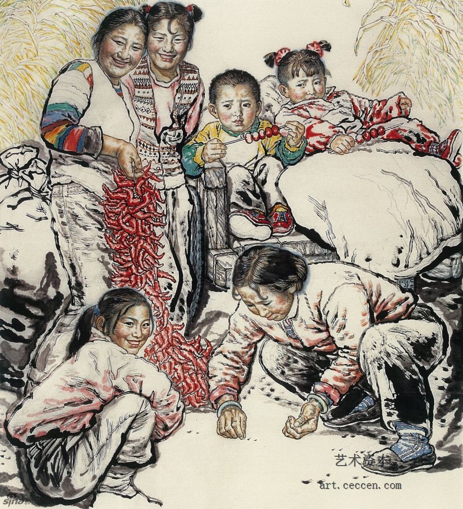 长卷黄土地的主人之三 米脂婆姨局部三
